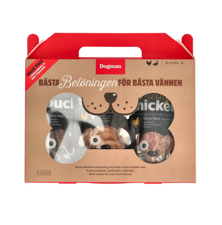 Hundgodis i presentfrpackning Bsta Belningen Meaty 240g, Dogman