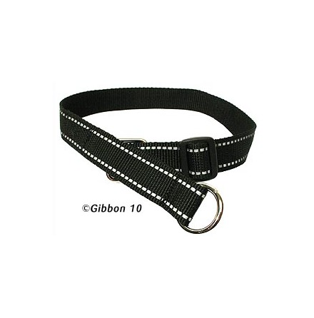 Hundhalsband Halvstryp/nome nylon svart reflex 25mm/30-46cm